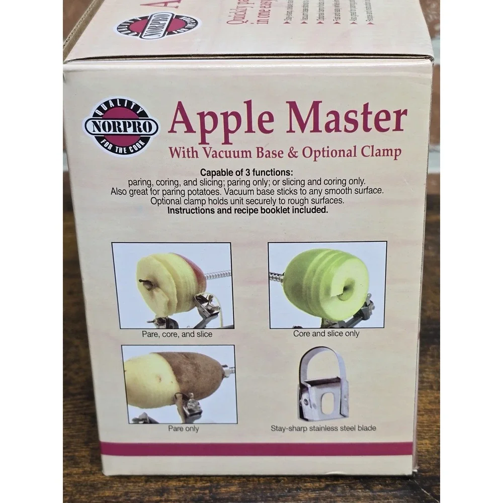 Norpro‎ Apple Master Peeler Parer Slicer & Corer w Blade 866R Vacuum Base